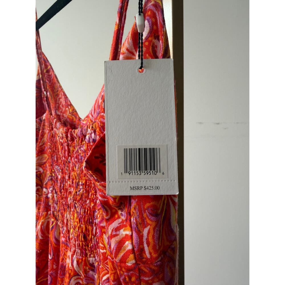 Jason Wu Red Linen Blend Floral Dress with Pockets Size XS NWT - Picture 5 of 16